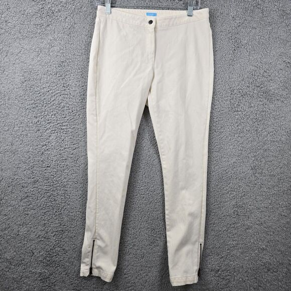 J. McLaughlin Women's White Ankle Side Zip Pants Size 6 - Picture 1 of 13